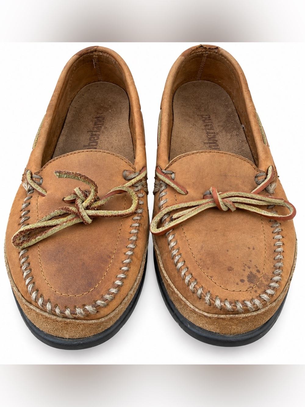 vintage Timberland leather camp moccasins.